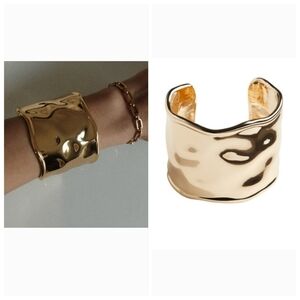 New House Of Harlow 1960 Gold Statement Cuff Bracelet NWOT